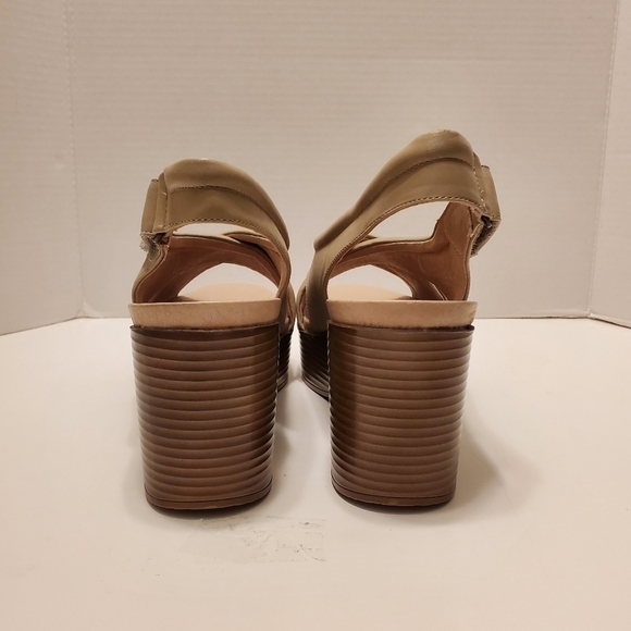 Cream Platform Sandals with Crisscross Straps - Picture 5 of 8